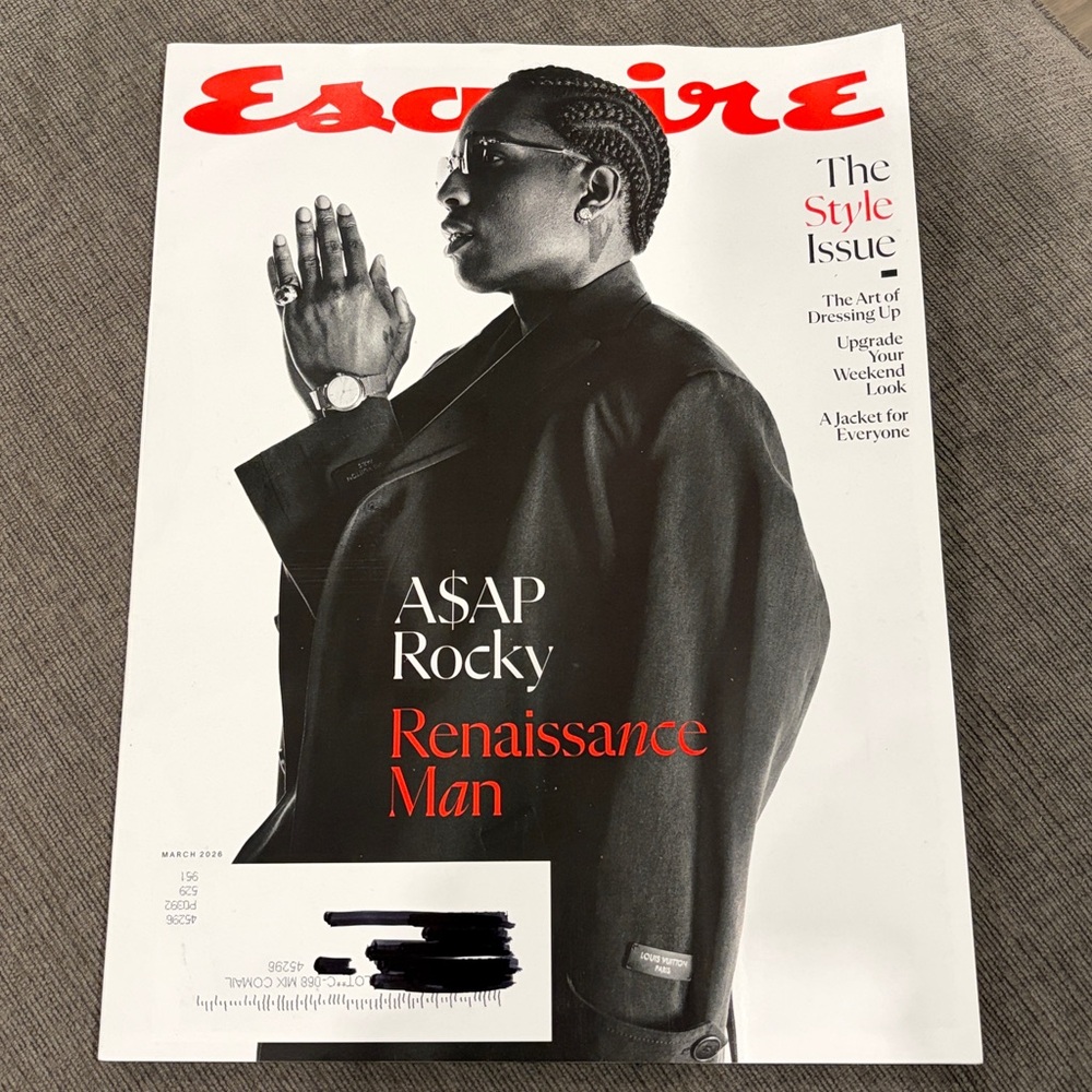 Esquire Magazine - March 2026 - A$AP Rocky - The Style Issue    men’s fashion